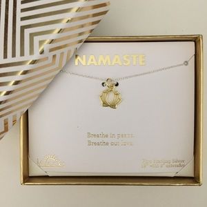 Sterling Silver Lotus Two Tone Necklace